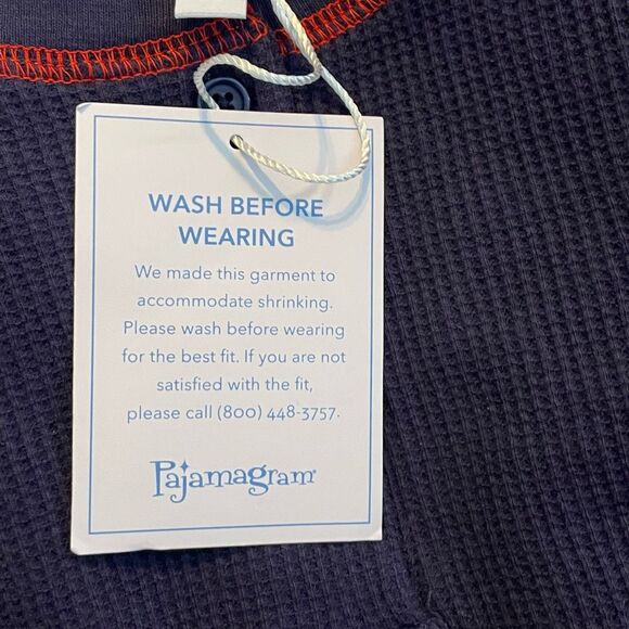 Pajamagram Snowfall Plaid Pajama Set Navy Blue Red White L - Picture 5 of 8